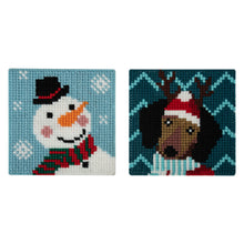Load image into Gallery viewer, Trimits Counted Cross Stitch Kit: My First: Christmas Dog and Snowman