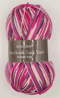 Woolcraft Superwash 4 ply Sock Yarn 100g