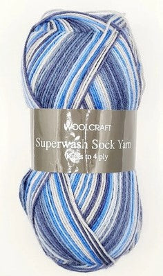 Woolcraft Superwash 4 ply Sock Yarn 100g