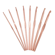 Load image into Gallery viewer, Crochet Hook Set: Rose Gold: Set of 8
