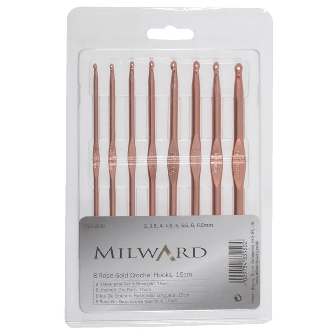 Crochet Hook Set: Rose Gold: Set of 8