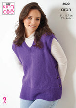 Load image into Gallery viewer, King Cole Pattern 6020 Aran Sleeveless Tops
