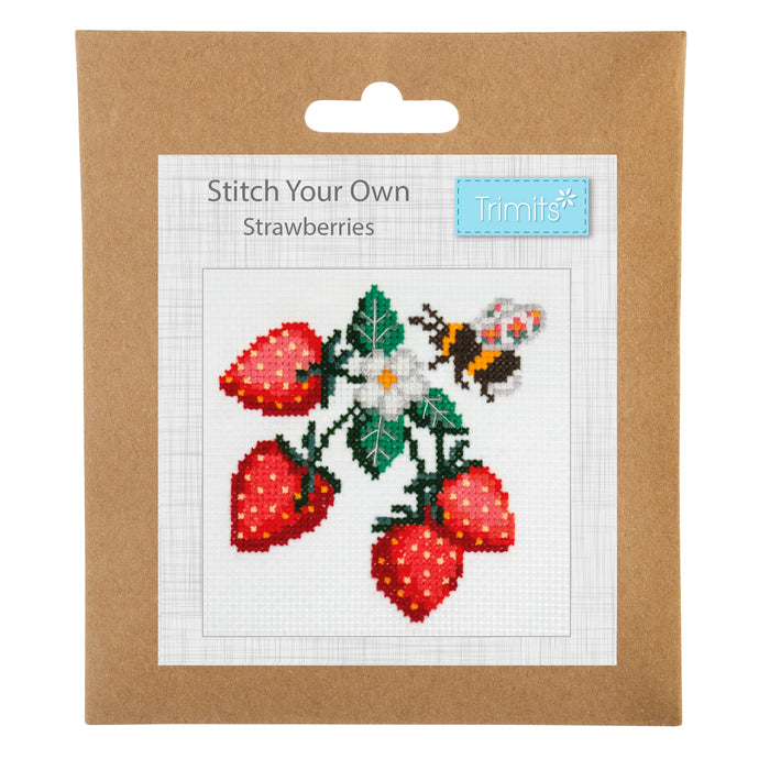 Trimits Cross Stitch Kit: Bee & Strawberries