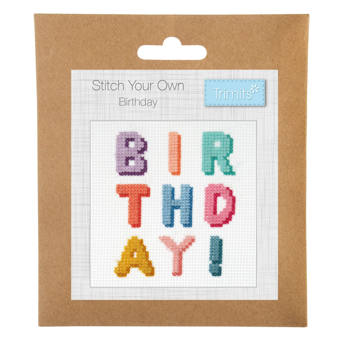 Trimits Counted Cross Stitch Kit: Mini: Birthday