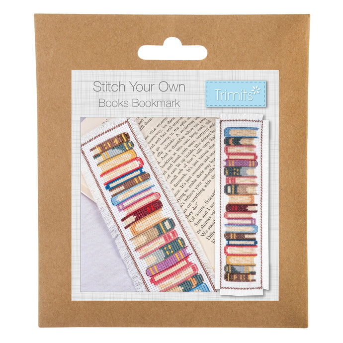 Trimits Counted Cross Stitch Kit: Bookmark: Books