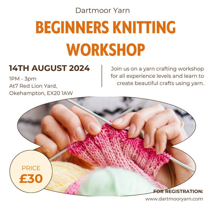 Knitting Workshop - Introduction for Beginners - Wed 14th August 1pm-3pm