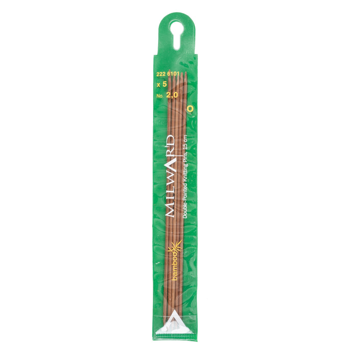 Milward Bamboo 15cm Double Point Knitting Needles