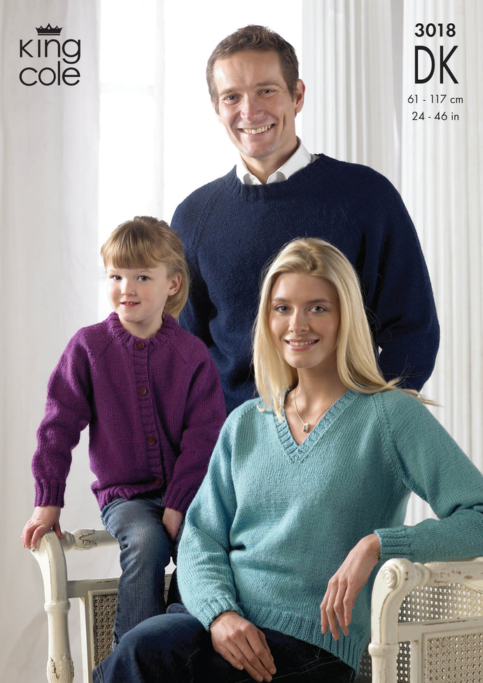 King Cole Pattern 3018 DK Sweaters and Cardigan