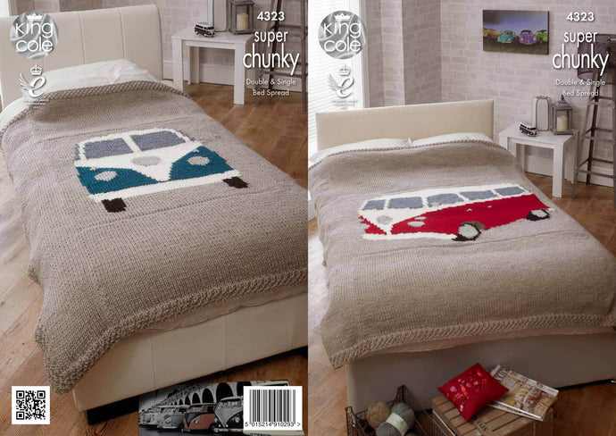 King Cole Pattern 4323 Camper Van Bed Throws