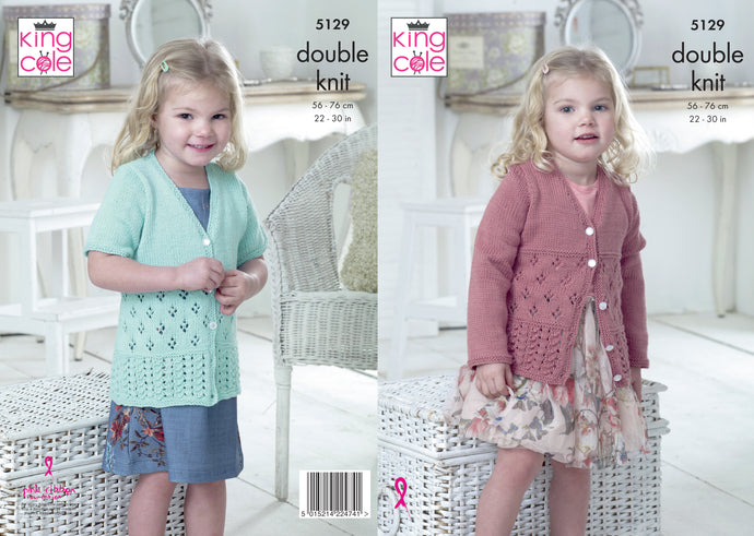 King Cole Pattern 5129 DK Cardigans