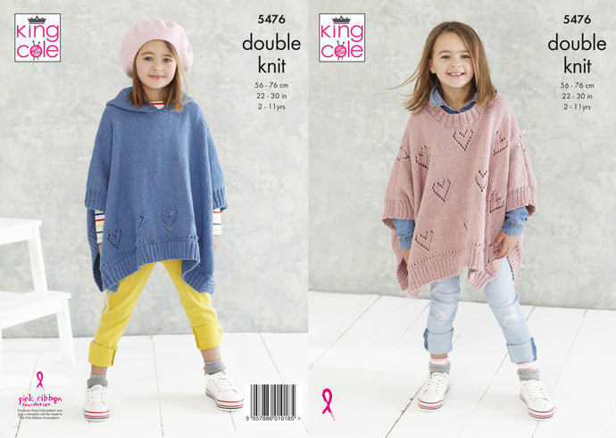 King Cole Pattern 5476 DK Ponchos