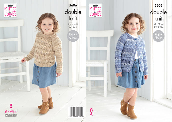 King Cole Pattern 5606 DK Sweater and Cardigan