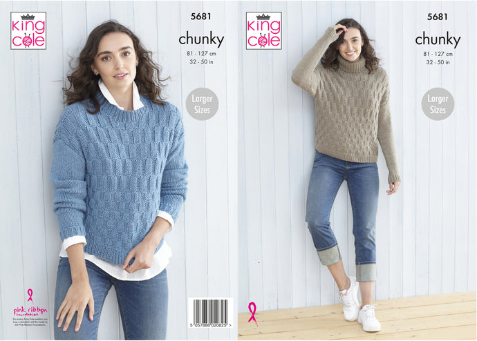 King Cole Pattern 5681 Chunky Sweaters