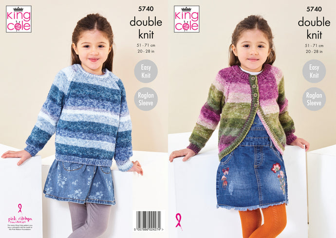 King Cole Pattern 5740 DK Cardigan and Sweater