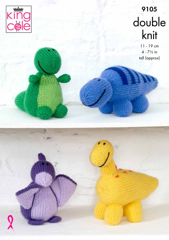 King Cole Pattern 9105 Aran Dinosaurs