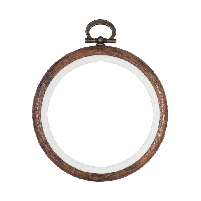 Stitch Garden Embroidery Hoops Flexi Round - Woodgrain