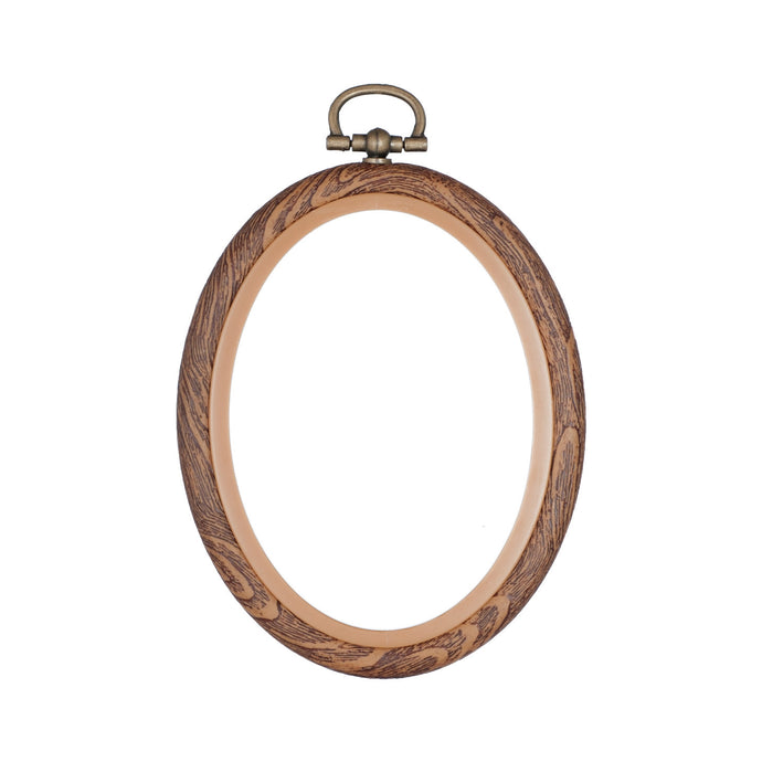 Stitch Garden Embroidery Hoops Flexi Oval - Woodgrain