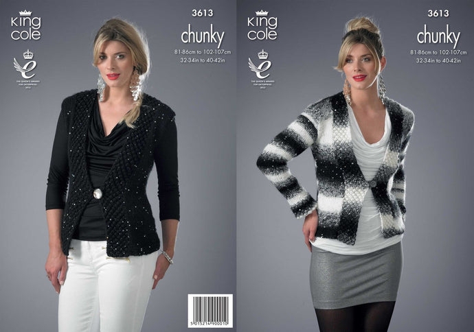 King Cole Pattern 3613 Chunky Cardigan and Waistcoat