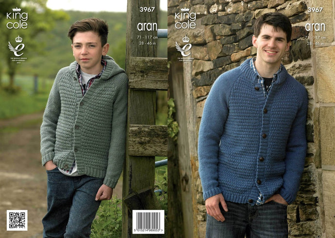 King Cole Pattern 3967 Aran Jacket and Hoodie