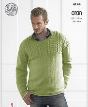 Load image into Gallery viewer, King Cole Pattern 4144 Aran Sweaters
