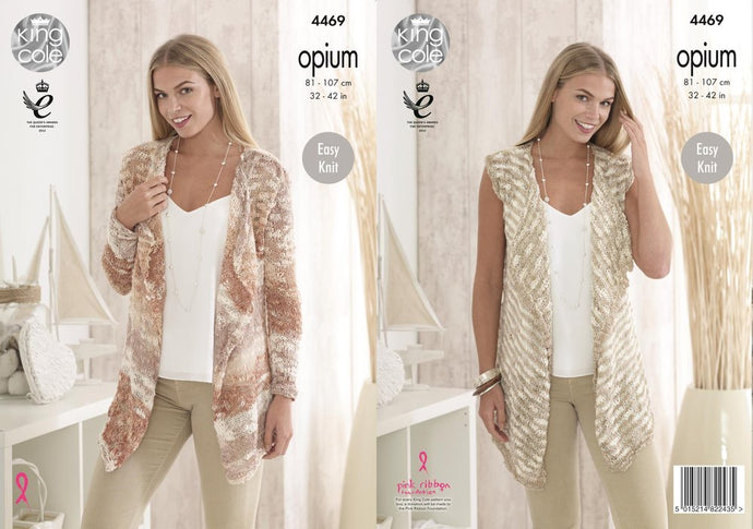 King Cole Pattern 4469 Chunky Cardigan and Waistcoat