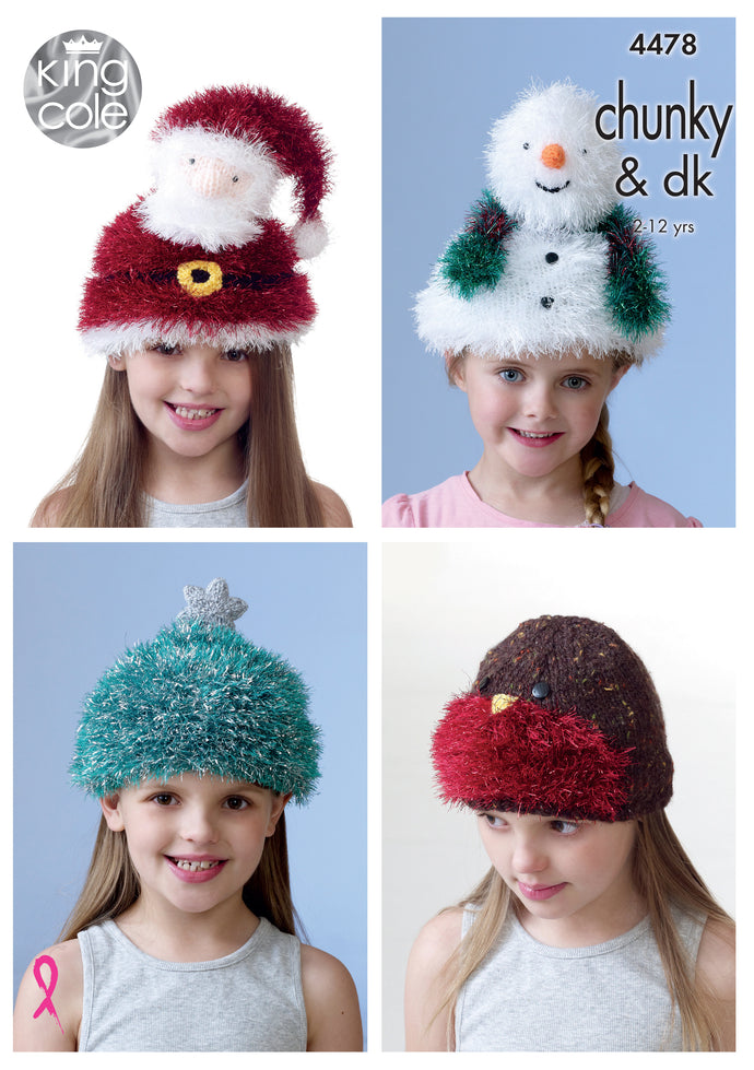 King Cole Pattern 4478 Kids Novelty Hats