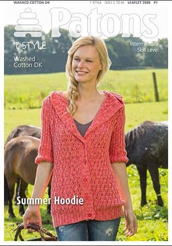 Patons Pattern 3988 Summer Hoodie